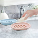 2Pack Soap Dish with Drain Holder Container Soap Saver Bathroom Shower Soap Case (BLUE)