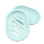 2Pack Soap Dish with Drain Holder Container Soap Saver Bathroom Shower Soap Case (GREEN)