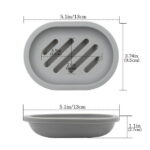 2Pack Soap Dish with Drain Holder Container Soap Saver Bathroom Shower Soap Case (GRAY)