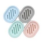 2Pack Soap Dish with Drain Holder Container Soap Saver Bathroom Shower Soap Case (GRAY)