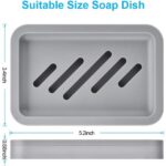 2PCS Draining Soap Dishes, Dishwashing Sponge Soap Holder with Water Tray, Keep The Place Dry, Easy to Clean Soap Cases, Suitable for Kitchen, Bathroom, Container (Gray)