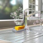2PCS Draining Soap Dishes, Dishwashing Sponge Soap Holder with Water Tray, Keep The Place Dry, Easy to Clean Soap Cases, Suitable for Kitchen, Bathroom, Container (Gray)