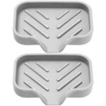 2pcs Silicone Soap Dishes Draining Bar Soap Holders Bathroom Countertop Soap Trays