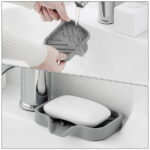 2pcs Silicone Soap Dishes Draining Bar Soap Holders Bathroom Countertop Soap Trays