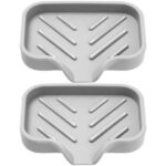 2pcs Silicone Soap Dishes Draining Bar Soap Holders Bathroom Countertop Soap Trays