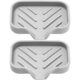 2pcs Silicone Soap Dishes Draining Bar Soap Holders Bathroom Countertop Soap Trays