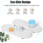 2PCS Water Absorbing Stone Tray, Fast Drying Diatomite Stone Sink Tray, Water Absorbent Diatomite Coasters, Stones Soap Trays for Kitchen Sink, Bathroom Counter Hand Soap Dish &...