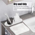 2PCS Water Absorbing Stone Tray, Fast Drying Diatomite Stone Sink Tray, Water Absorbent Diatomite Coasters, Stones Soap Trays for Kitchen Sink, Bathroom Counter Hand Soap Dish &...