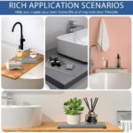 2PCS Water Absorbing Stone Tray, Quick Drying Diatomite Stone Sink Tray, Water Absorbent Diatomite Coasters for Kitchen Sink, Bathroom Counter Hand Soap Dish Toothbrush Holders