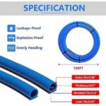 3/4 Inch PEX-B Pipe, 1Roll 100 Feet Length Blue PEX Tubing Pipes for DIY/Repair Kit, with 3/4" Barb Crimp Brass Fittings-Elbow Tee Coupler(10 PCS), 3/4" Cinch Clamps (30 PCS)...
