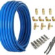 3/4 Inch PEX-B Pipe, 1Roll 100 Feet Length Blue PEX Tubing Pipes for DIY/Repair Kit, with 3/4" Barb Crimp Brass Fittings-Elbow Tee Coupler(10 PCS), 3/4" Cinch Clamps (30 PCS)...