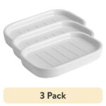 (3 pack) Mainstays Basic Ceramic Soap Dish White
