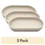 (3 pack) Mainstays Rubberized Plastic Ribbed Accessory Tray, Beige