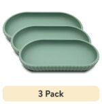 (3 pack) Mainstays Rubberized Plastic Ribbed Accessory Tray, Green