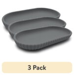 (3 pack) Mainstays Rubberized Plastic Ribbed Accessory Tray, Grey