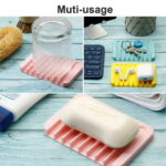 3-Pack Silicone Self-Draining Soap Dishes – Durable Bathroom Soap Holders with Draining Trays TIKA