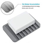3-Pack Silicone Self-Draining Soap Dishes – Durable Bathroom Soap Holders with Draining Trays TIKA