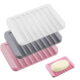 3-Pack Silicone Self-Draining Soap Dishes – Durable Bathroom Soap Holders with Draining Trays TIKA
