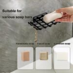 3Pack Draining Soap Dishes Wall Mounted Soap Holder for Shower Vonpri Bar Soap Sponge Organizer Self-Adhesive Rack Soap Tray Drainer with Hooks Black
