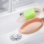 3pcs Soap Dish with Drain, Leaf Shape Shower Soap Holder, Plastic Soap Sponge Storage Plate Tray Holder Case Container for Bathroom, Kitchen Counter, Sink(Pink, Green, Blue)