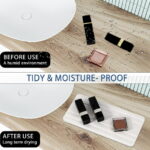 3PCS Water Absorbing Stone Tray, DryingNeat Diatomite Stone Sink Tray, Instant Dry Sink Coasters, Kitchen Sponge Hand Soap Holder, Bathroom Sink Vanity Trays,8 * 4inch and 4 *...