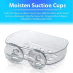 4 Clear Soap Dish Suction Cup Drain Holder Bar Saver Tray Bathroom Shower Rack