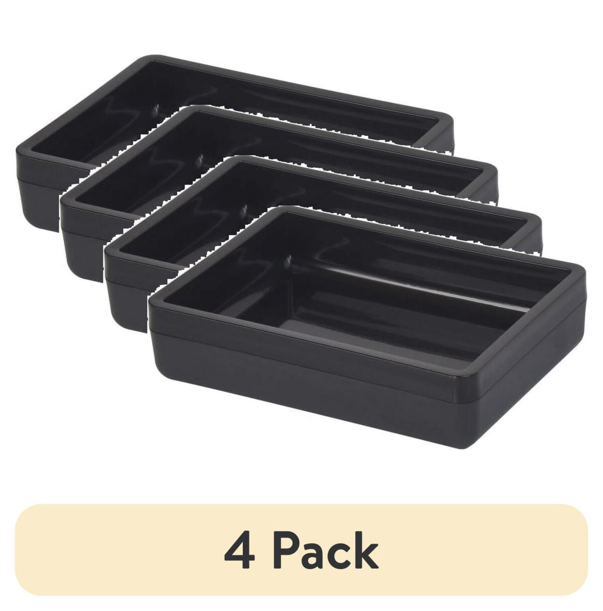 (4 pack) Mainstays Frosted Black Plastic Soap Dish