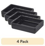 (4 pack) Mainstays Frosted Black Plastic Soap Dish