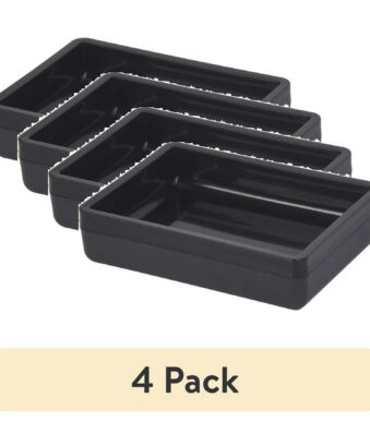 (4 pack) Mainstays Frosted Black Plastic Soap Dish