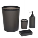 (4 pack) Mainstays Frosted Black Plastic Soap Dish