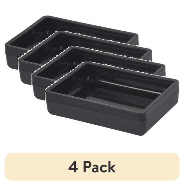(4 pack) Mainstays Frosted Black Plastic Soap Dish