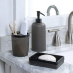 (4 pack) Mainstays Frosted Black Plastic Soap Dish