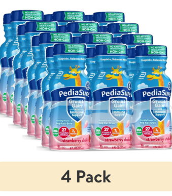 (4 pack) PediaSure Grow & Gain with Immune Support, 7g Protein, Strawberry, 8-fl-oz Bottle, 6 Shakes