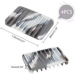 4pcs Self Draining Soap Dish Marble Look Soap Dishes Soft Silicone Self Draining Soap Tray Soap Savers Soap Holder Easy to Clean