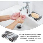 4pcs Self Draining Soap Dish Marble Look Soap Dishes Soft Silicone Self Draining Soap Tray Soap Savers Soap Holder Easy to Clean