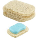 4Pcs Soap Saver Holder for Bar Soap Shower Bathroom Dish Self Draining Lift Pad Porous Construction Air Circulate PVC Non-BPA Non-Slip Durable, 4.5x2.9x0.39inch