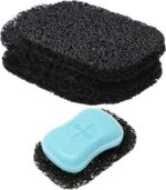 4Pcs Soap Saver Holder for Bar Soap Shower Bathroom Dish Self Draining Lift Pad Porous Construction Air Circulate PVC Non-BPA Non-Slip Durable, 4.5x2.9x0.39inch