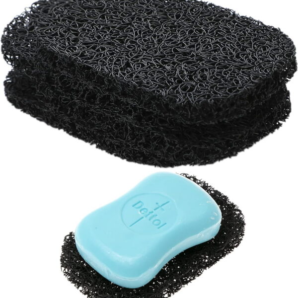 4Pcs Soap Saver Holder for Bar Soap Shower Bathroom Dish Self Draining Lift Pad Porous Construction Air Circulate PVC Non-BPA Non-Slip Durable, 4.5x2.9x0.39inch