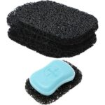 4Pcs Soap Saver Holder for Bar Soap Shower Bathroom Dish Self Draining Lift Pad Porous Construction Air Circulate PVC Non-BPA Non-Slip Durable, 4.5x2.9x0.39inch
