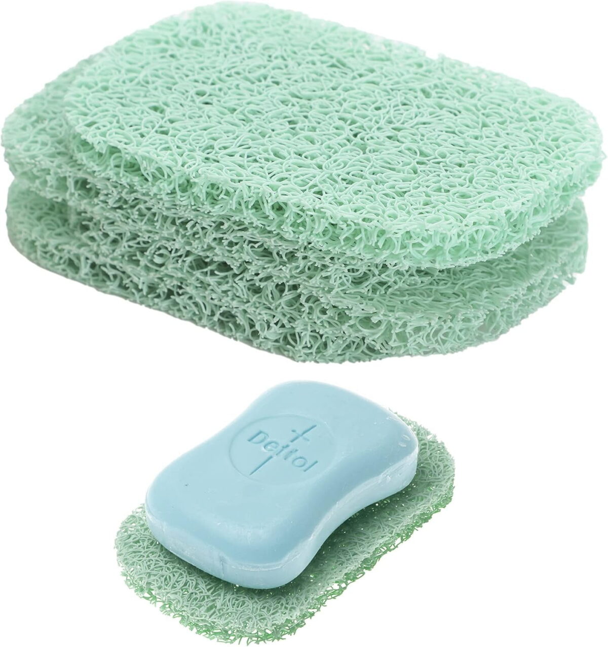 4Pcs Soap Saver Holder for Bar Soap Shower Bathroom Dish Self Draining Lift Pad Porous Construction Air Circulate PVC Non-BPA Non-Slip Durable, 4.5x2.9x0.39inch