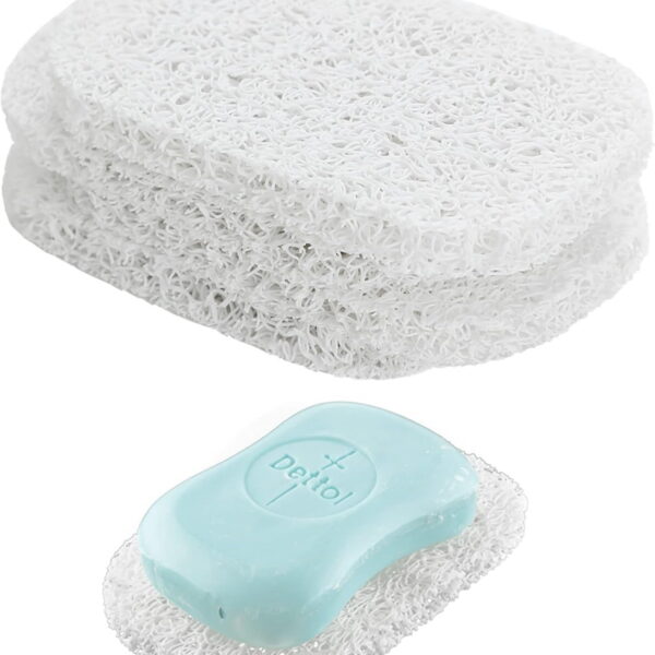 4Pcs Soap Saver Holder for Bar Soap Shower Bathroom Dish Self Draining Lift Pad Porous Construction Air Circulate Non-BPA Non- Durable, 4.5x2.9x0.39inch