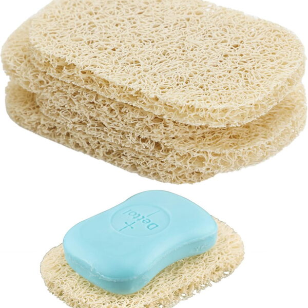 4Pcs Soap Saver Holder for Bar Soap Shower Bathroom Dish Self Draining Lift Pad Porous Construction Air Circulate PVC Non-BPA Non-Slip Durable, 4.5x2.9x0.39inch