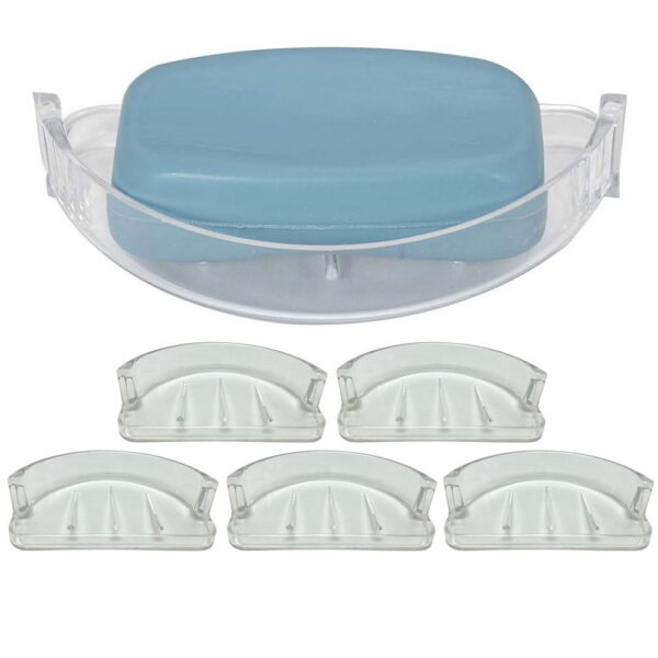 5 Pc Soap Dish Replacement Recessed Wall Holder Bar Saver Tray Bath Shower Rack