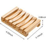 5 Pieces Wooden Soap Dish Holder Home Bathroom Hand Craft Wood Case Holder Draining for Soap Sponge Scrubber (Wooden)