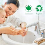 5 Pieces Wooden Soap Dish Holder Home Bathroom Hand Craft Wood Case Holder Draining for Soap Sponge Scrubber (Wooden)
