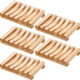 5 Pieces Wooden Soap Dish Holder Home Bathroom Hand Craft Wood Case Holder Draining for Soap Sponge Scrubber (Wooden)