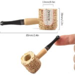 5Pcs Corn Cob Cigar Pipe Set,Tutuviw Corncob Pipe with Straight Stem,Disposable Natural Corn Cob Practice Pipe,Straight Varnished Corncob Pipe - Black Stem