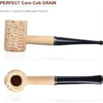 5Pcs Corn Cob Cigar Pipe Set,Tutuviw Corncob Pipe with Straight Stem,Disposable Natural Corn Cob Practice Pipe,Straight Varnished Corncob Pipe - Black Stem