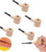 5Pcs Corn Cob Cigar Pipe Set,Tutuviw Corncob Pipe with Straight Stem,Disposable Natural Corn Cob Practice Pipe,Straight Varnished Corncob Pipe - Black Stem