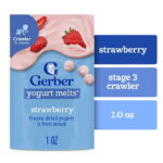 (6 pack) Gerber Stage 3 Baby Food Snacks, Strawberry Yogurt Melts, Baby Led Feeding 1 oz